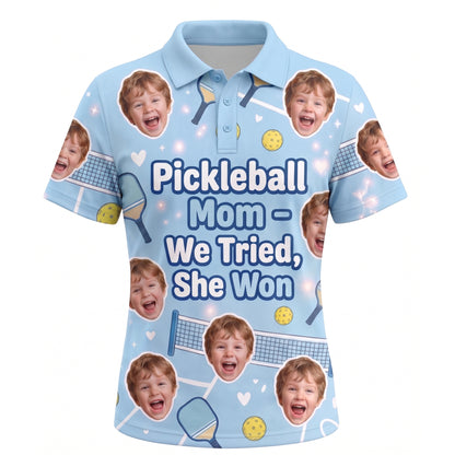 Pickleball Mom We Tried She Won Custom Photo Polo