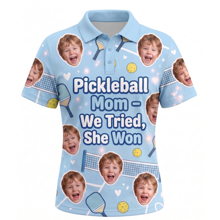 Pickleball Mom We Tried She Won Custom Photo Polo