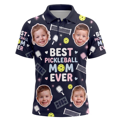 Best Pickleball Mom Ever Custom Photo Polo Women