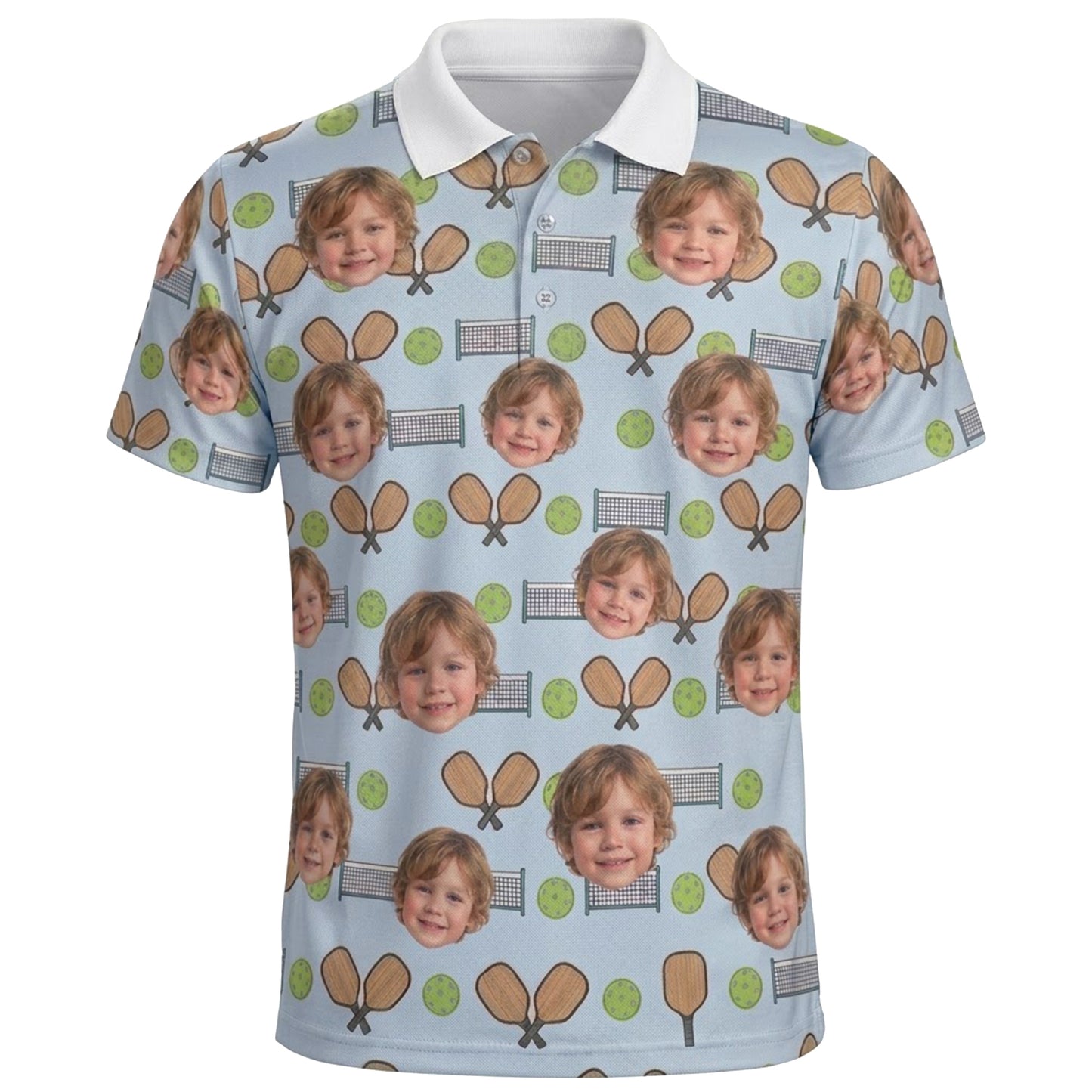 Custom Photo Pickleball Polo Shirt Personalized Face