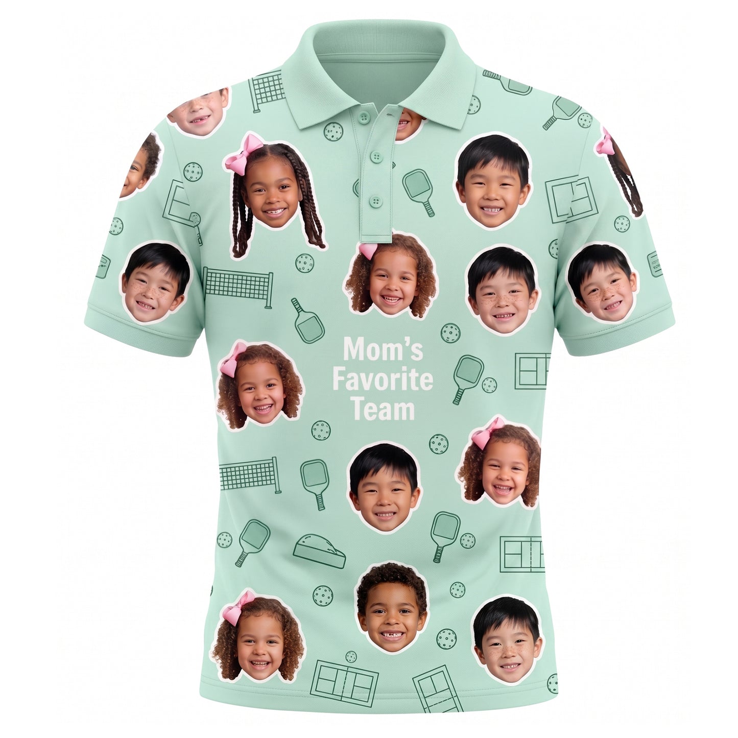 Mom's Favorite Team Custom Photo Pickleball Polo