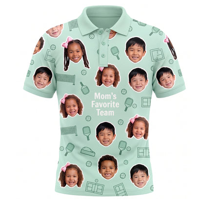 Mom's Favorite Team Custom Photo Pickleball Polo