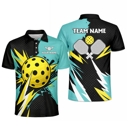 Custom Pickleball Polo Shirt Personalized Name Team Jersey Breathable Mesh Sports Shirt