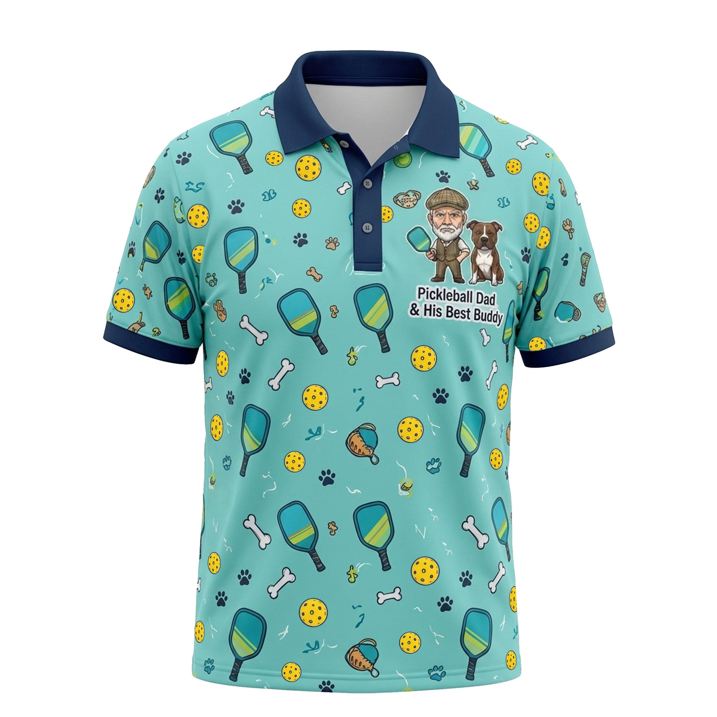 Pickleball Dad & His Best Buddy Polo Shirt for Men
