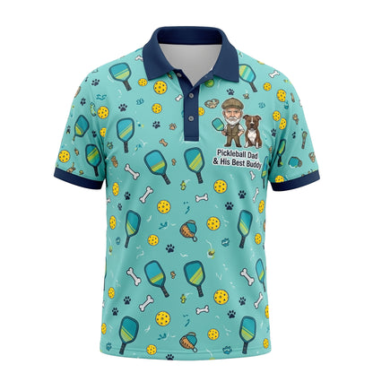 Pickleball Dad & His Best Buddy Polo Shirt for Men