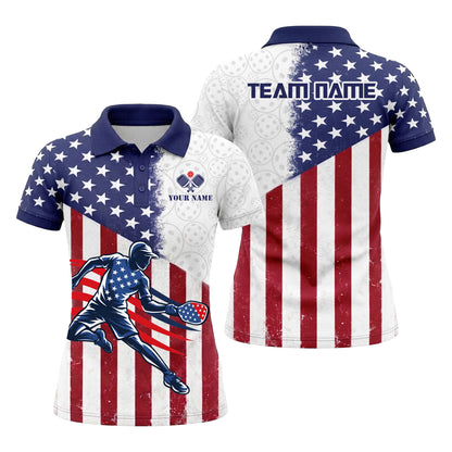 Women's Custom Pickleball Polo Shirt American Flag