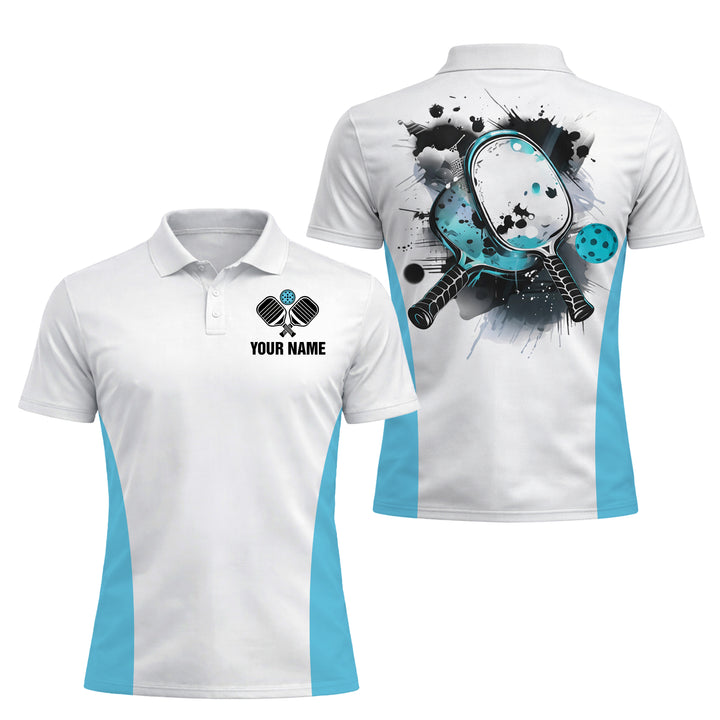 Pickleball Polo Shirt Custom Name Paddle Graphic Sports Shirt Men Women Pickleball Team Shirt