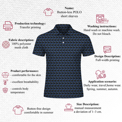 Dachshund Golf Polo Shirt Funny Dog Golfer Pattern All Over Print Performance Polo