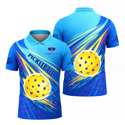 Personalized Pickleball Polo Shirt Custom Name Breathable Sport Performance Shirt