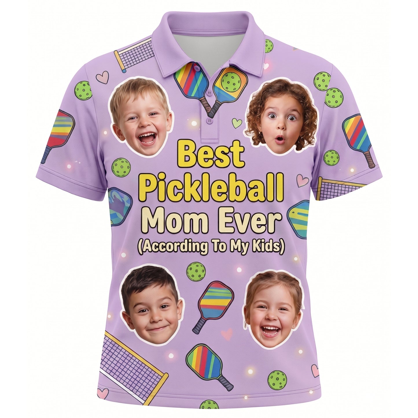 Best Pickleball Mom Custom Face Polo Shirt Women