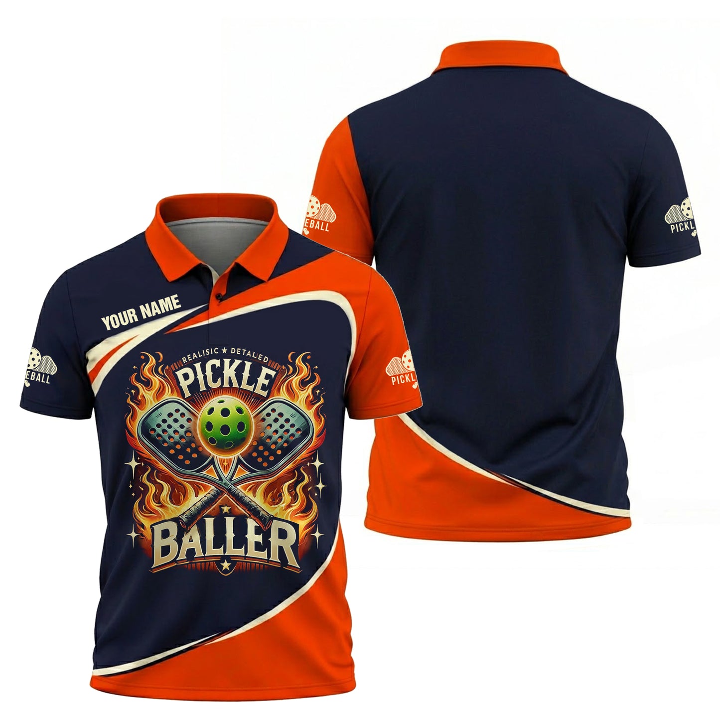 Pickleball Baller Polo Shirt Custom Name Pickleball Shirt Performance Sports Polo for Men Women