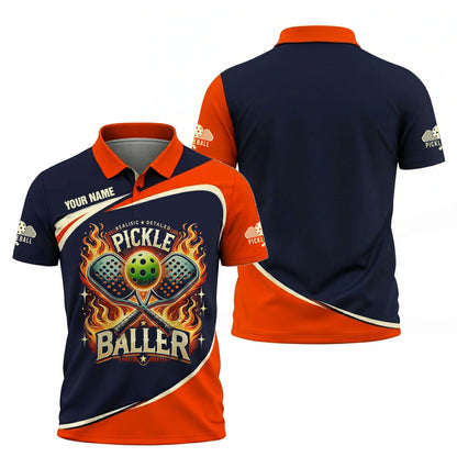 Pickleball Baller Polo Shirt Custom Name Pickleball Shirt Performance Sports Polo for Men Women