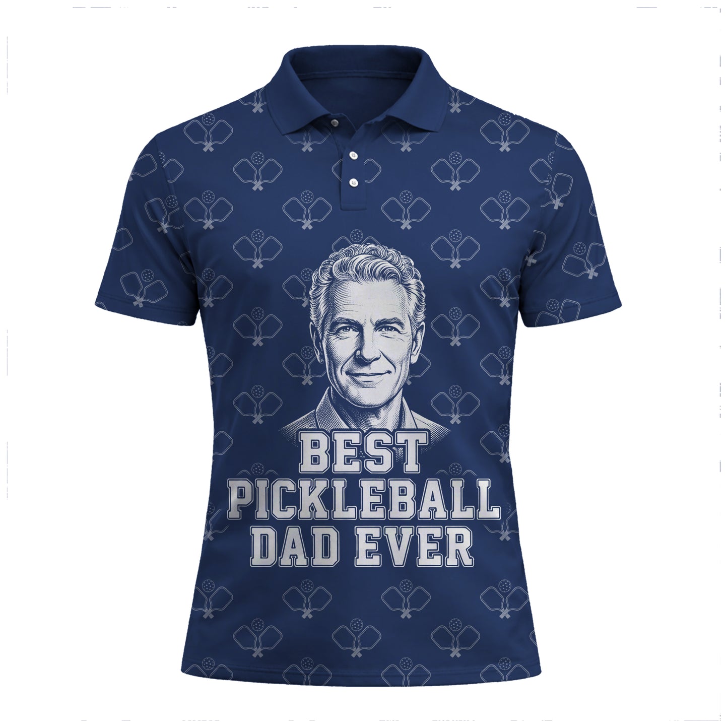 Best Pickleball Dad Ever Navy Polo Shirt for Men