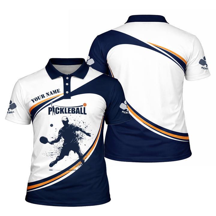 Custom Pickleball Polo Shirt Personalized Name All Over Print Performance Sports Shirt for Men Women