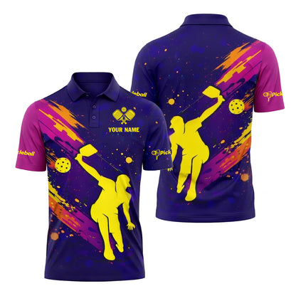 Pickleball Polo Shirt Personalized Name Sport Performance Shirt Unisex Athletic Gift