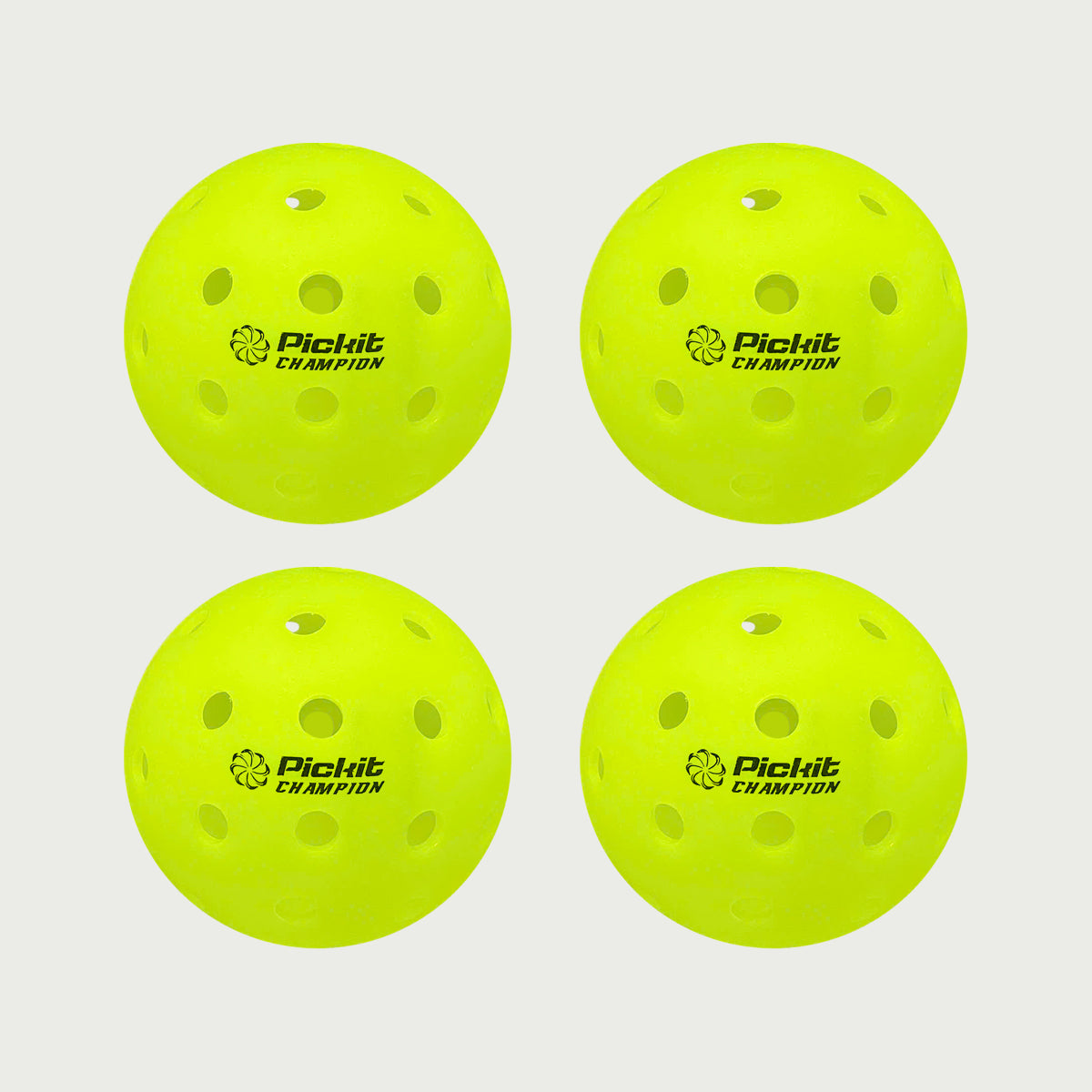 Pickit Champion Pickleball Balls – Indoor & Outdoor – 4 or 60 Pack