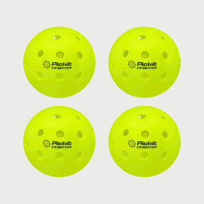 Pickit Champion Pickleball Balls – Indoor & Outdoor – 4 or 60 Pack