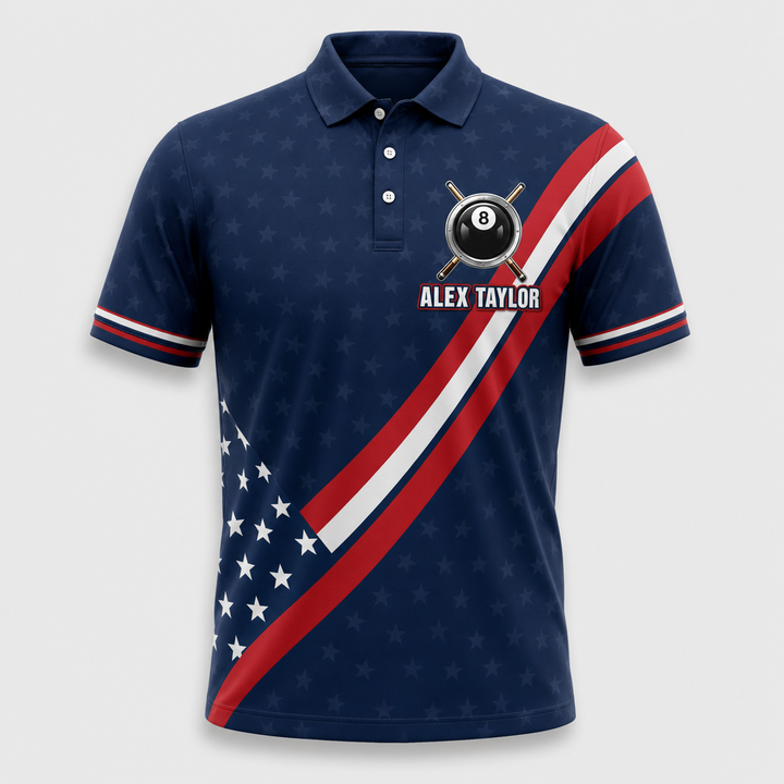 Custom USA Billiards Team Polo – Name & Team - Hero