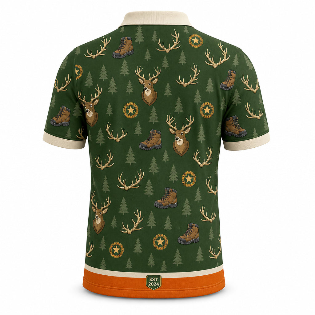 Best Hunting Dad Ever Custom Photo Polo - Back view