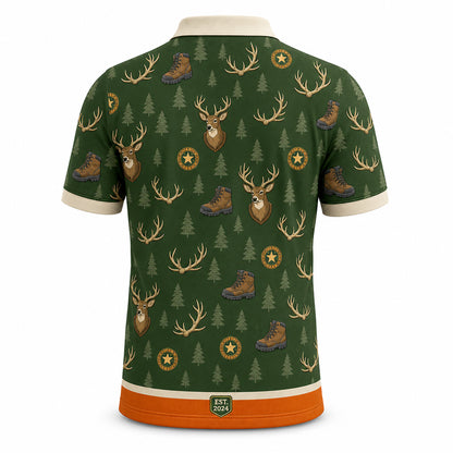 Best Hunting Dad Ever Custom Photo Polo - Back view