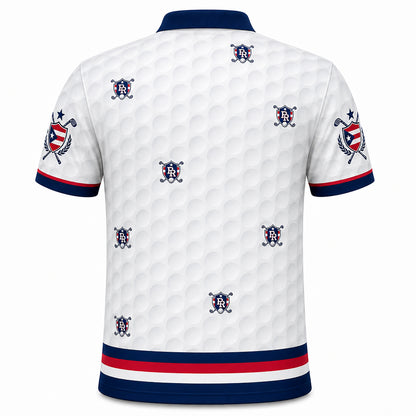 Puerto Rico Flag Eagle Golf Polo - Back view