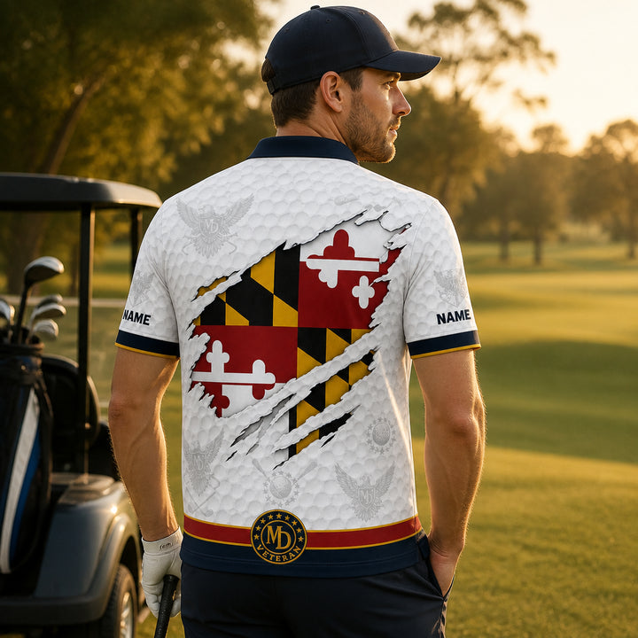 Maryland Flag Eagle Veteran Polo - How to customize