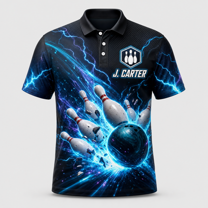 Electric Strike Bowling Polo – Custom Team & Name - Hero