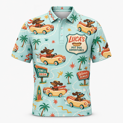 Hot Dog Mobile Dachshund Polo — Personalized Name - Personalized Polo shirt - All over printed 37e2b2c5-c714-4bc7-8c4e-631c55318f8e.png