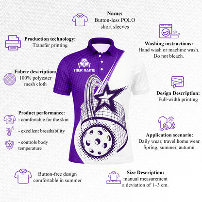 Custom Name Team Pickleball Polo Shirt for Men