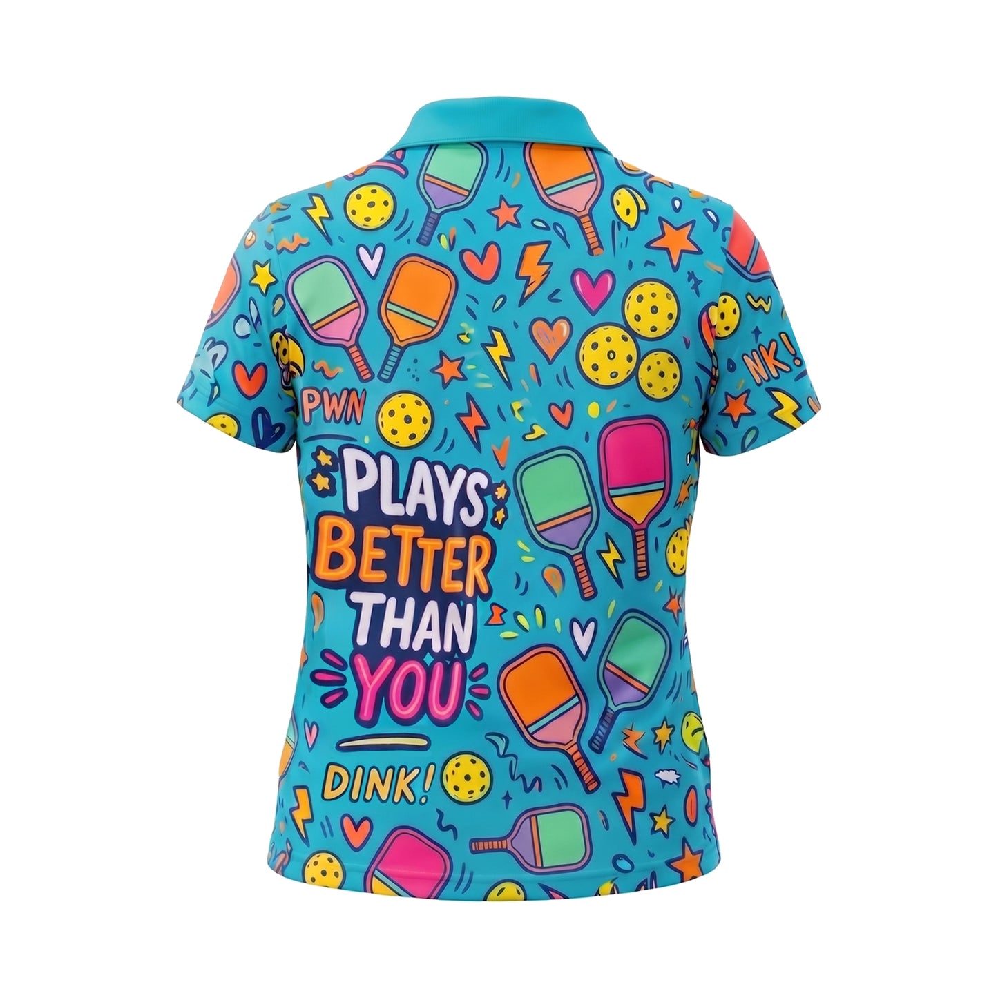 Womens Pickleball Polo Shirt Mom Plays Better Than You