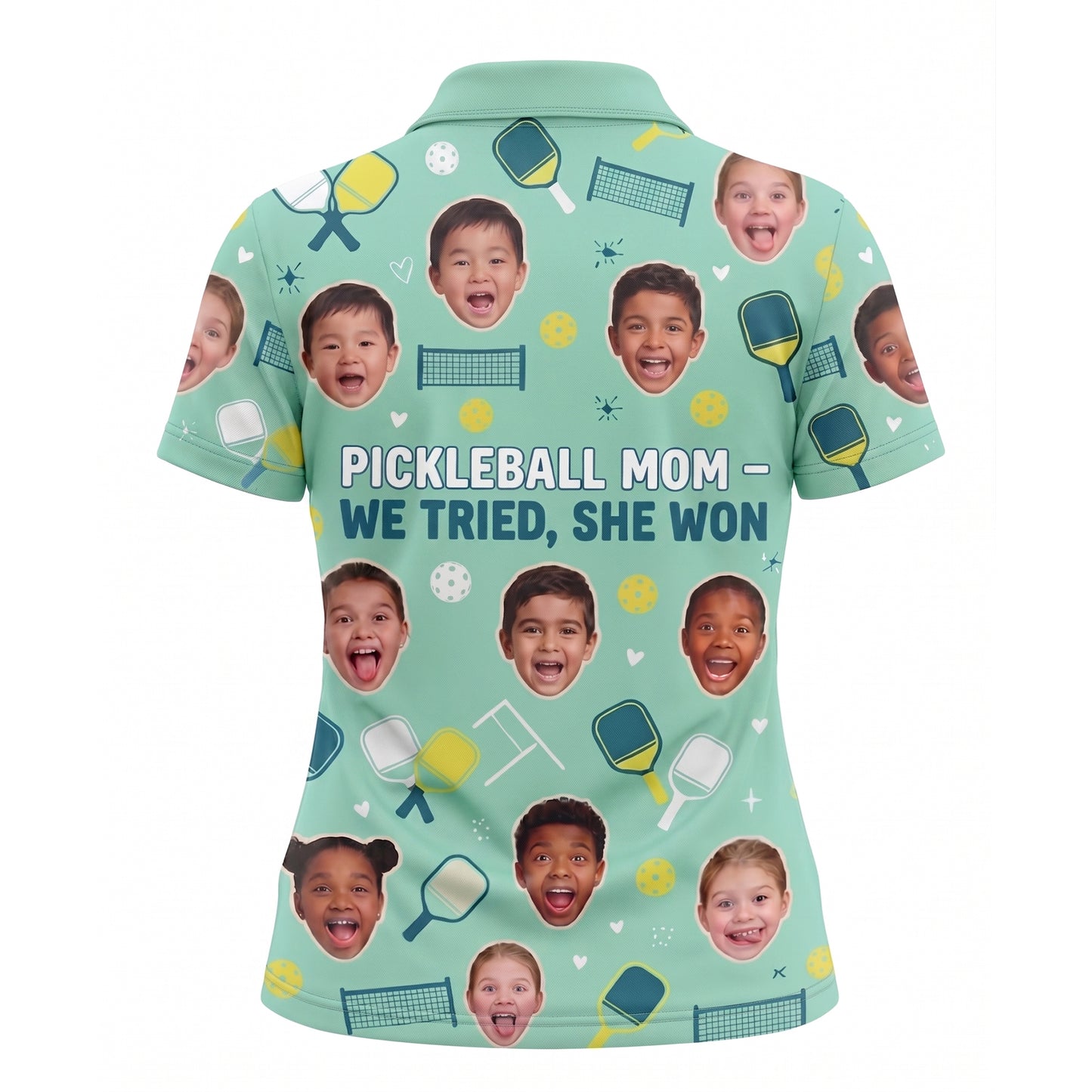 Pickleball Mom We Tried She Won Custom Face Womens Polo