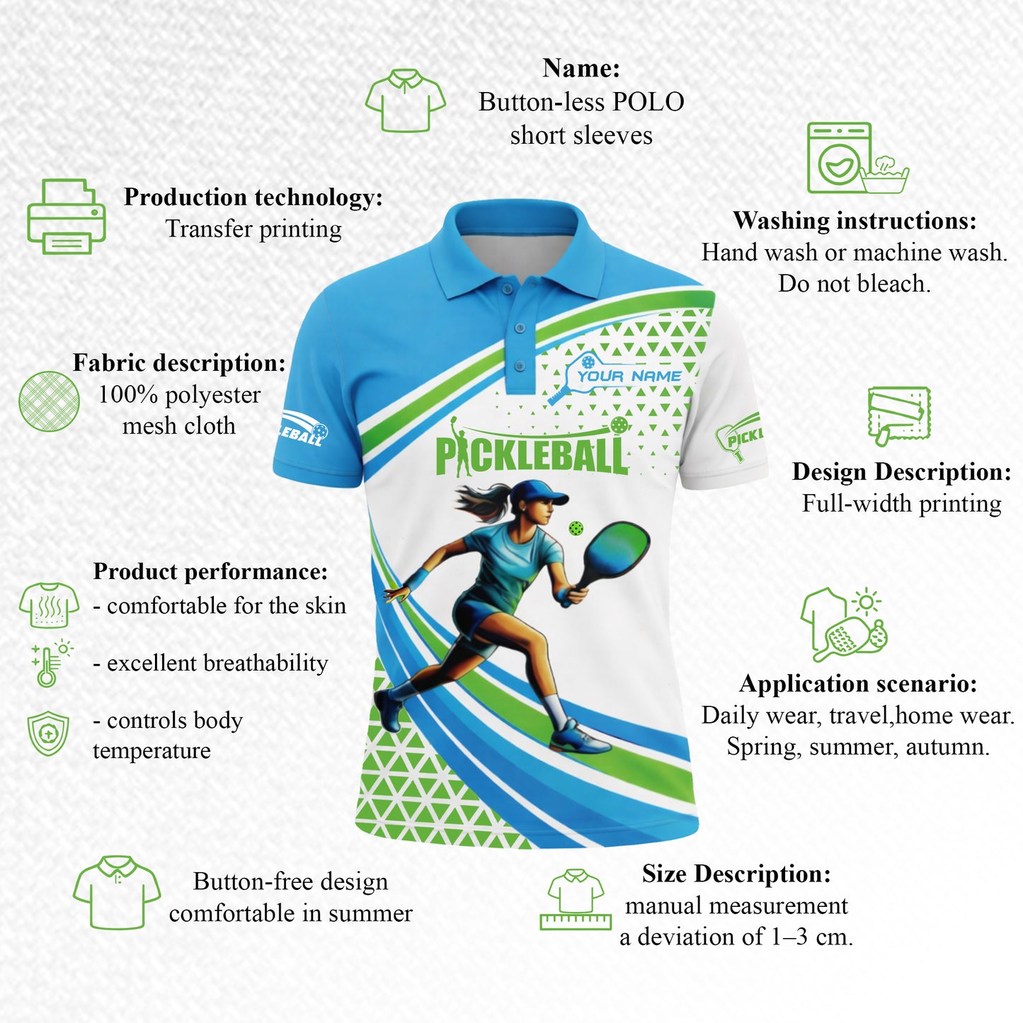 Pickleball Player Custom Name Polo Shirt Women Athletic Sports Shirt Breathable Golf Tennis Casual Tee