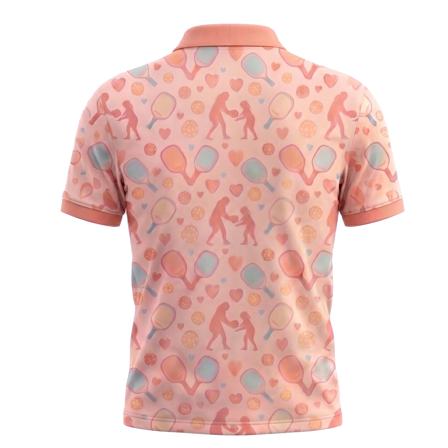 Mom & Me Custom Photo Pickleball Polo Shirt Peach Family