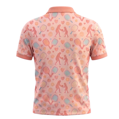 Mom & Me Custom Photo Pickleball Polo Shirt Peach Family