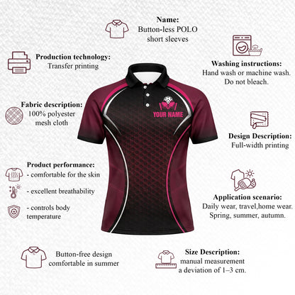 Personalized Pickleball Team Polo Shirt Custom Name Performance Sports Jersey Breathable Athletic Shirt