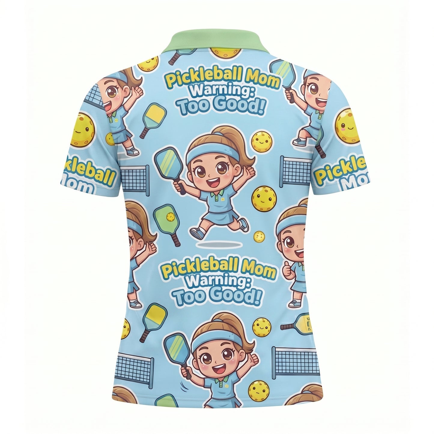 Pickleball Mom Warning Too Good Cartoon Womens Shirt