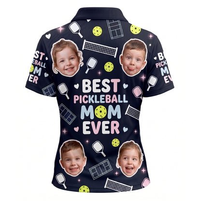 Best Pickleball Mom Ever Custom Photo Polo Women