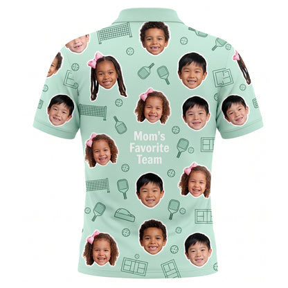 Mom's Favorite Team Custom Photo Pickleball Polo