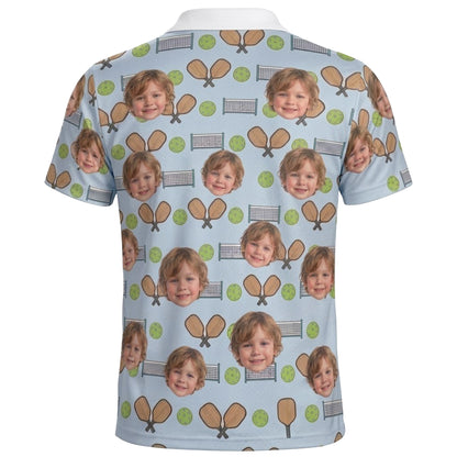 Custom Photo Pickleball Polo Shirt Personalized Face