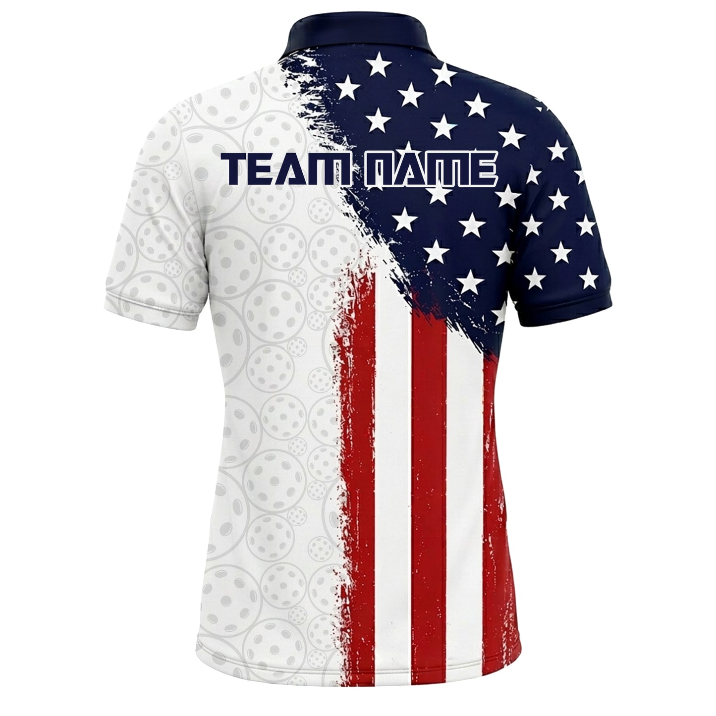 USA Flag Custom Name & Team Pickleball Polo Shirt Men