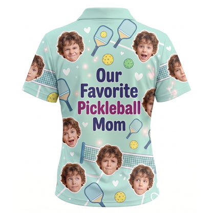 Our Favorite Pickleball Mom Custom Photo Polo Mint