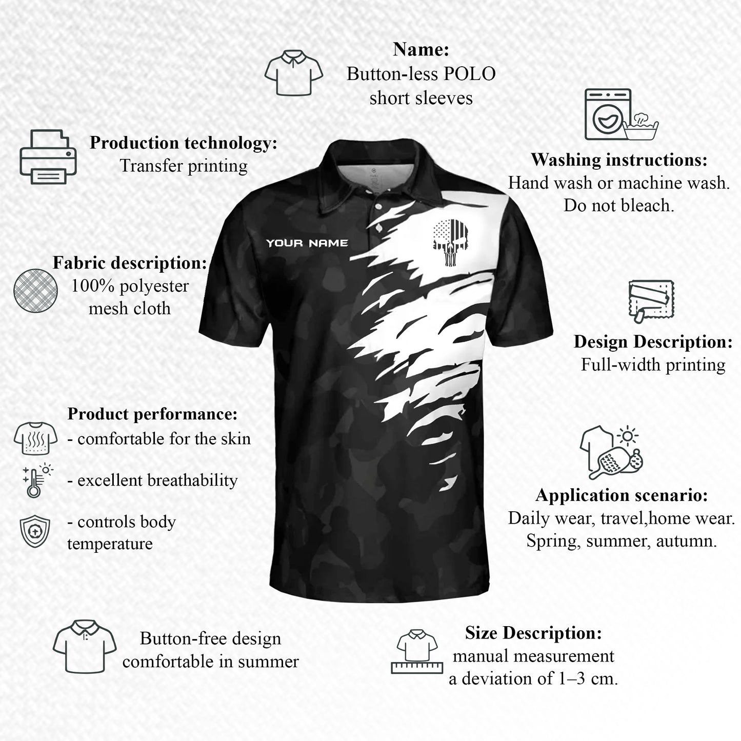 Custom Name Pickleball Polo Shirt Black Camo Happy People Play Pickleball Performance Shirt