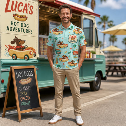Hot Dog Mobile Dachshund Polo — Personalized Name - Personalized Polo shirt - All over printed 3d66098f-3d95-4799-96a6-58cfb9b0cf0a.jpg
