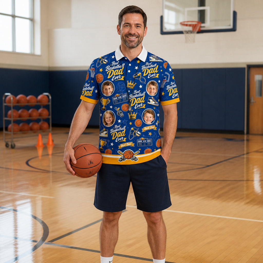 Best Dad Ever Basketball Polo - Lifestyle 1
