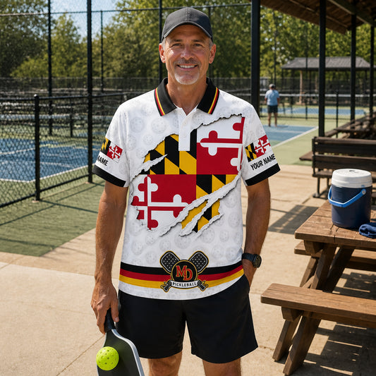 Maryland Flag Eagle Pickleball Polo - Lifestyle 2