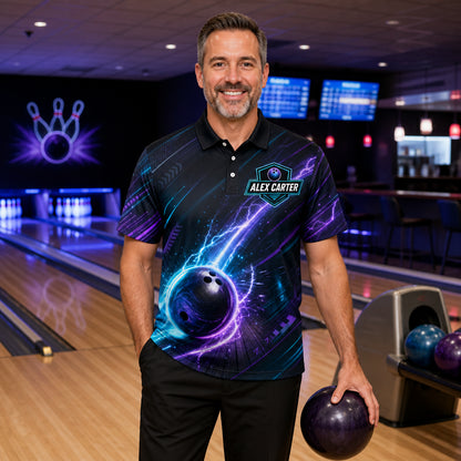 Neon Strike Bowling Polo – Personalized Team & Player Name - Lifestyle 2