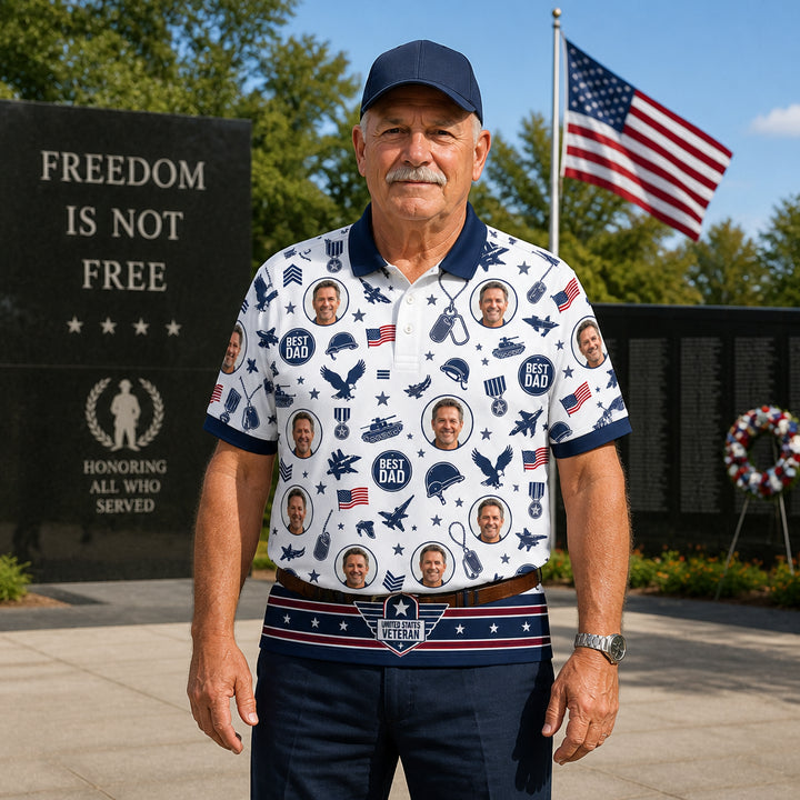 Veteran Dad AOP Polo - Lifestyle 2