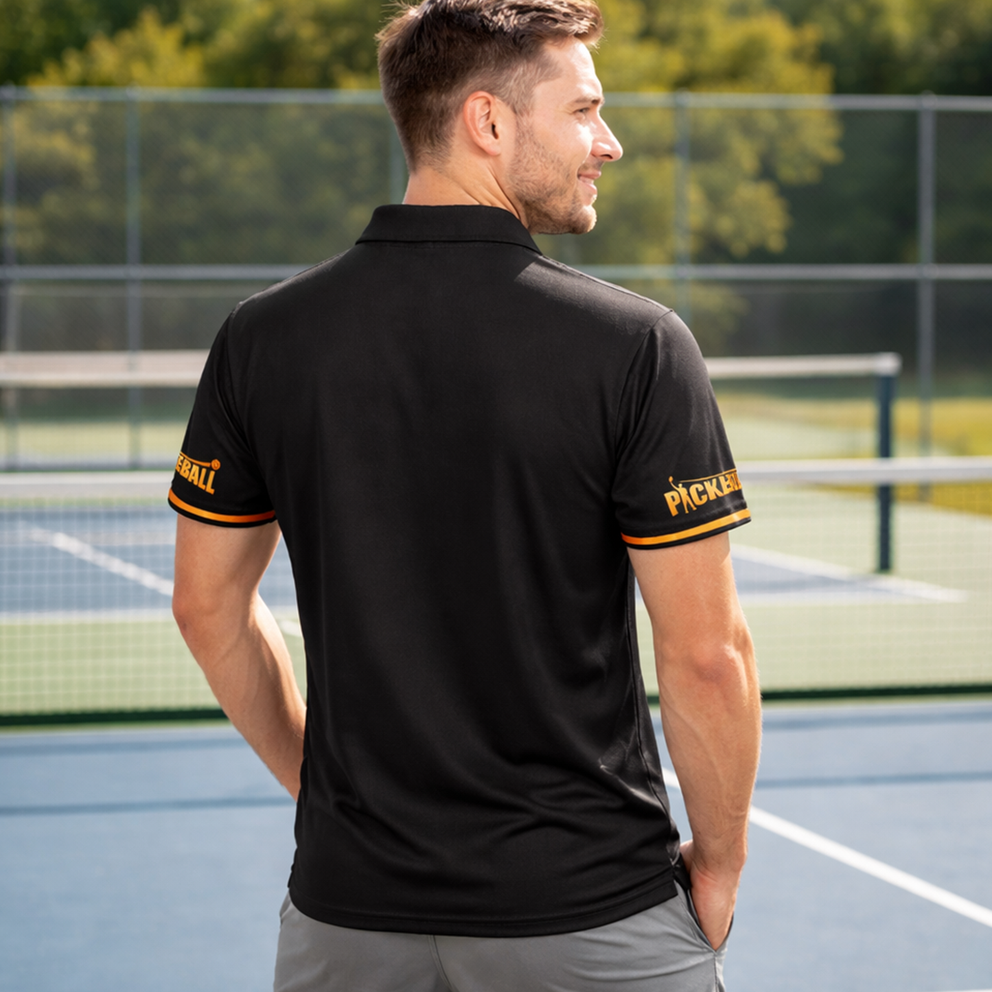 Pickleball Polo Shirt King Ball Fire Graphic Custom Name Breathable Performance Polo