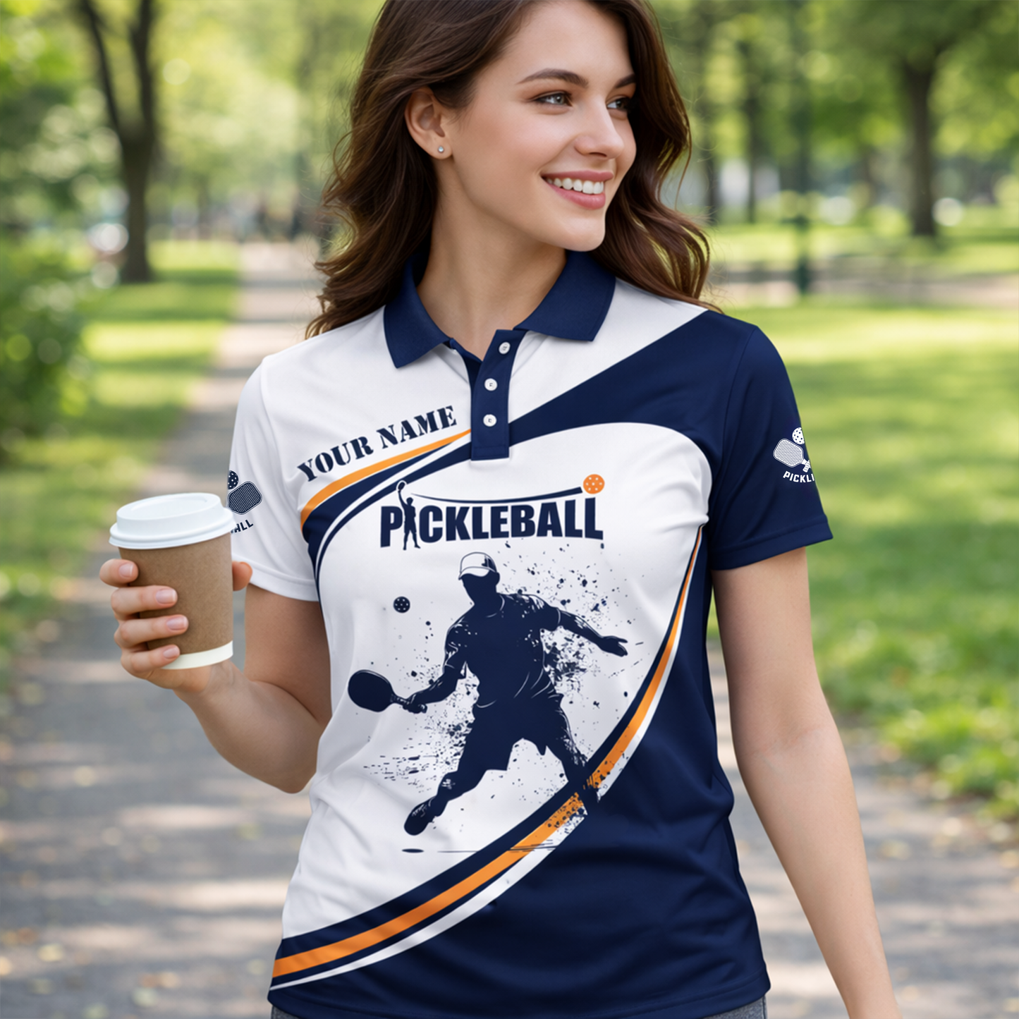 Custom Pickleball Polo Shirt Personalized Name All Over Print Performance Sports Shirt for Men Women