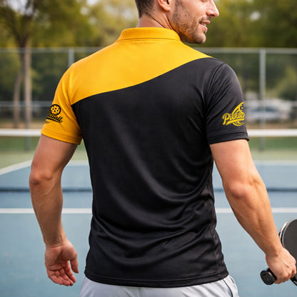 Pickleball Polo Shirt Personalized Funny Paddle vs Ball Fire Design Unisex Performance Shirt